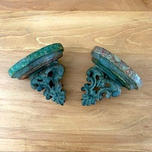 Antique Hand Carved Primitive Small Wood Shelves.